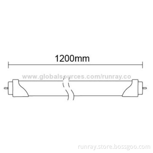 High Bright 4ft 18W Dimmable LED Tube, 1200mm Length, SMD2835, Epistar Chip, Good Heatsink, CE Mark